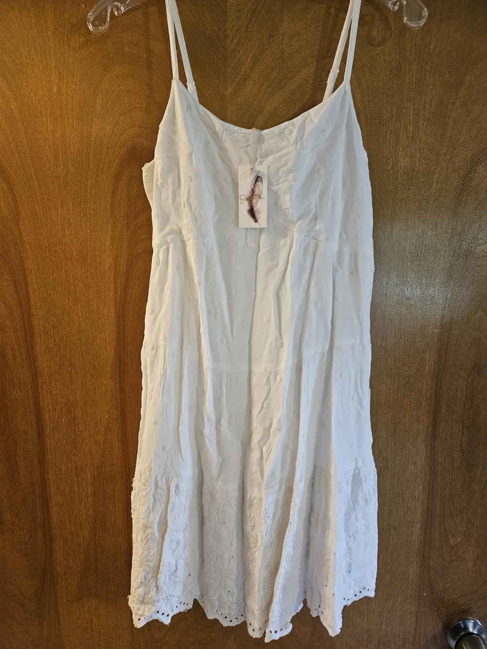 Jessica Simpson White Eyelet Tiered Midi Sundress